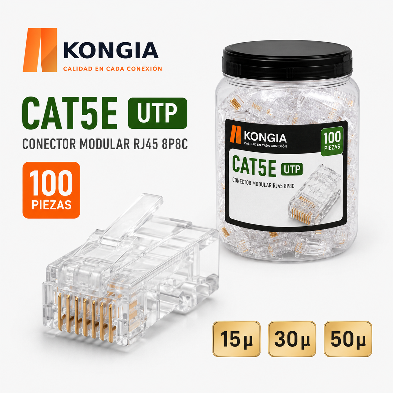 Cat5e UTP Pass-Through RJ45 Plug KONGIA
