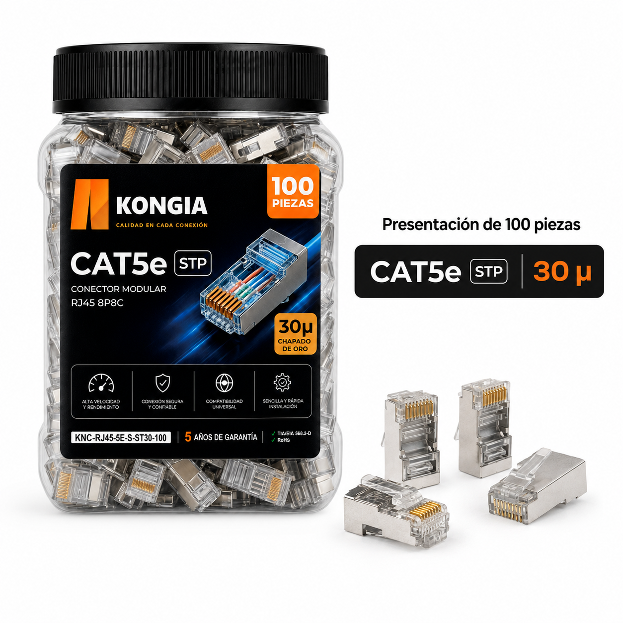 KNC-RJ45-5E-S-ST30-100