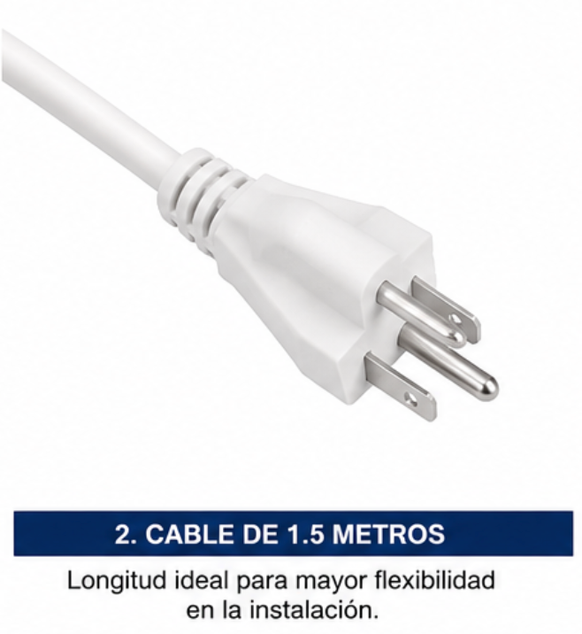 Regleta de 6 Tomas Tipo Americano, 15 A, Cable de 1.5 m
