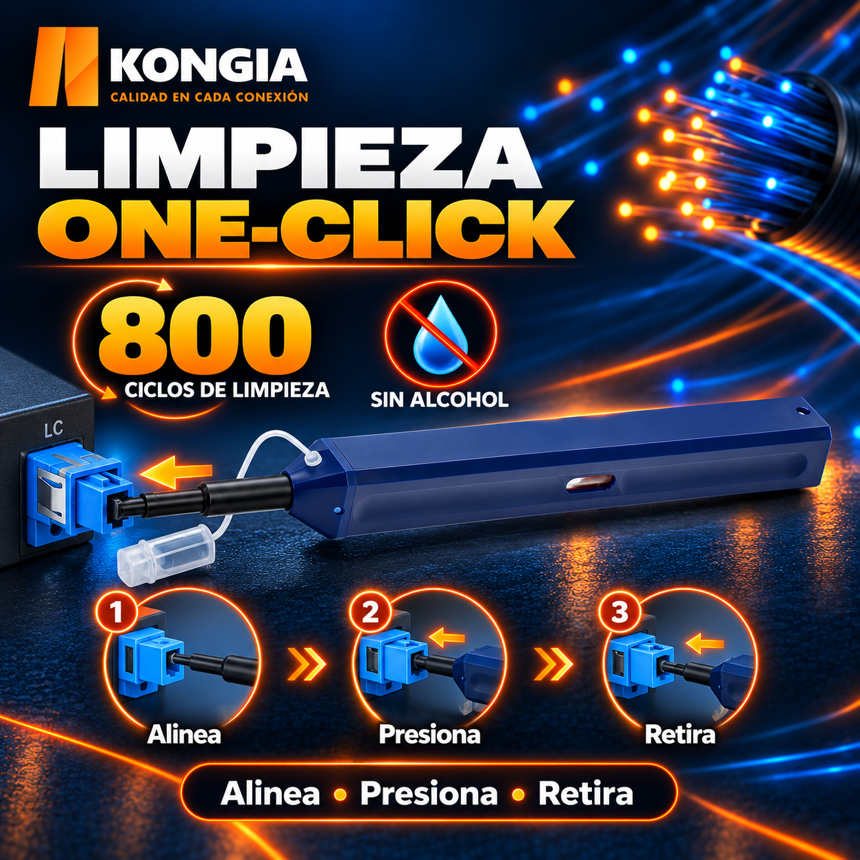 Pluma Limpiadora One-Click de 1.25 mm para Fibra Óptica - Vista 6