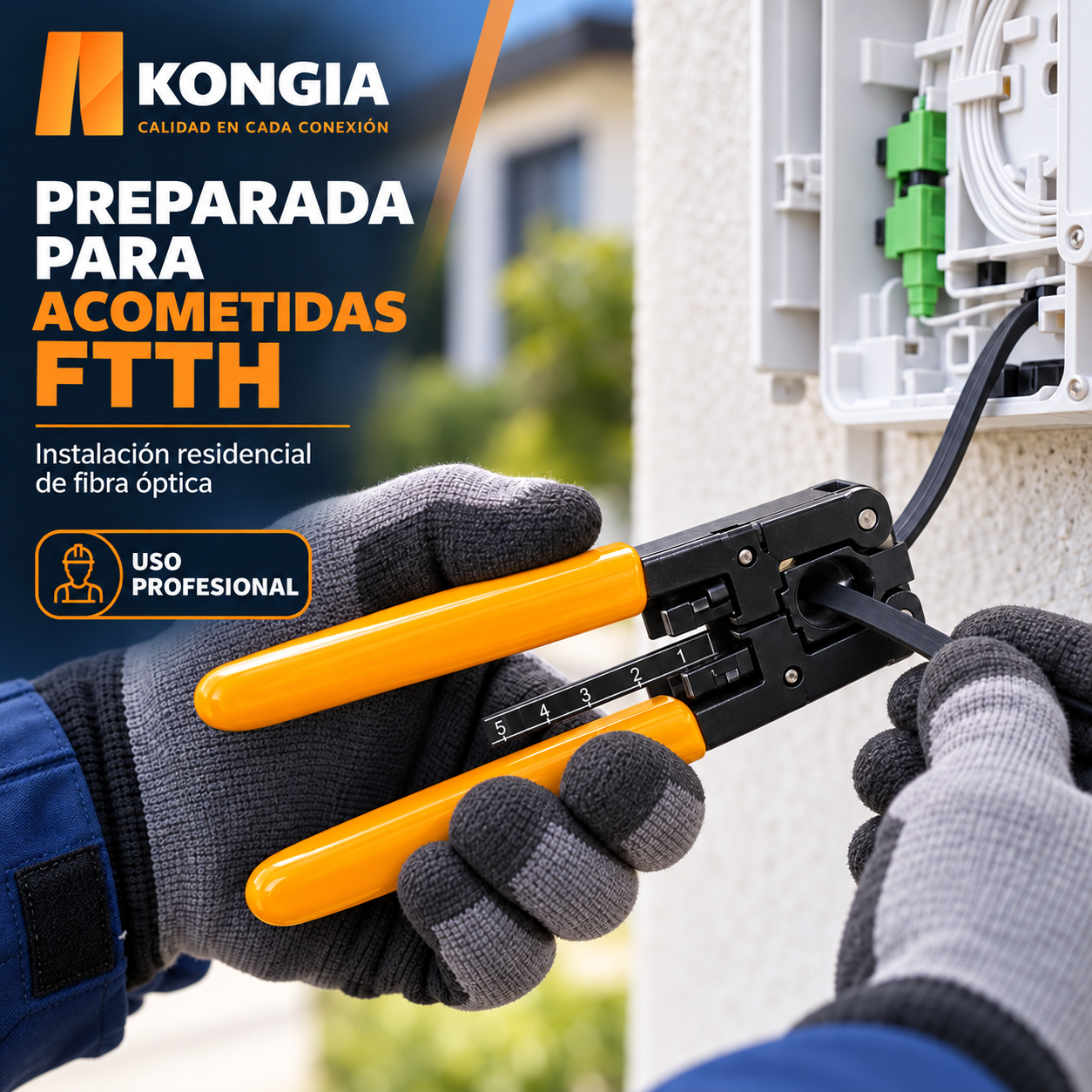 Escenarios de uso - Desforradora para Cable de Fibra Drop Plana