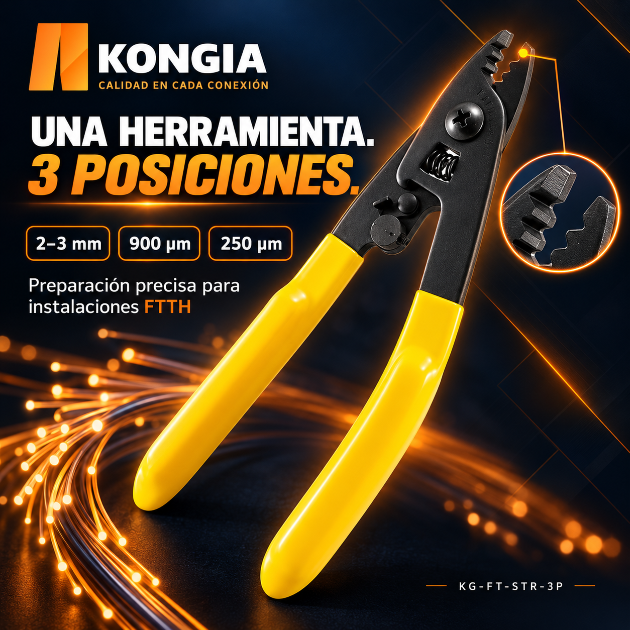 Desforradora de Fibra Óptica de 3 Posiciones - Vista 3
