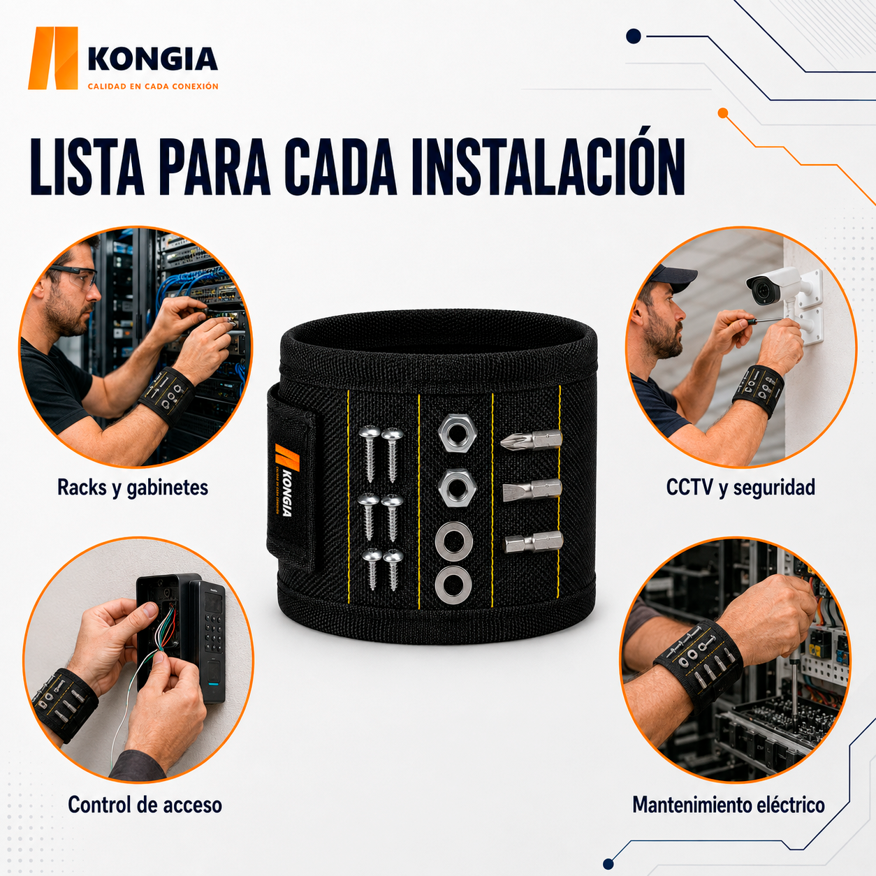 Escenarios de uso - Muñequera Magnética Profesional