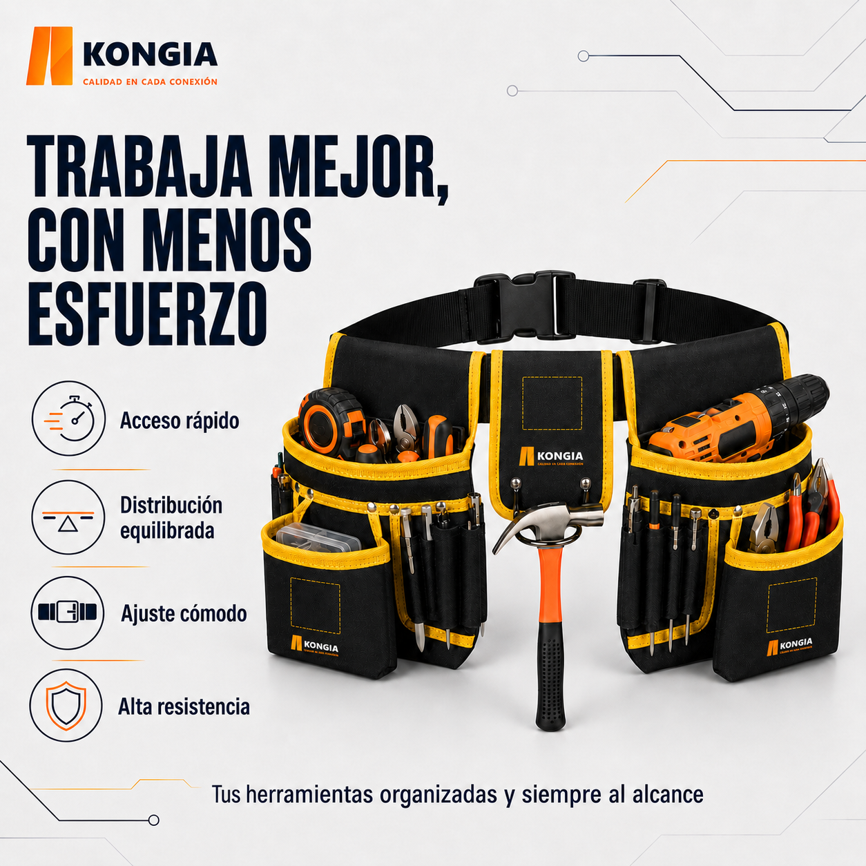 Escenarios de uso - Cinturón portaherramientas profesional